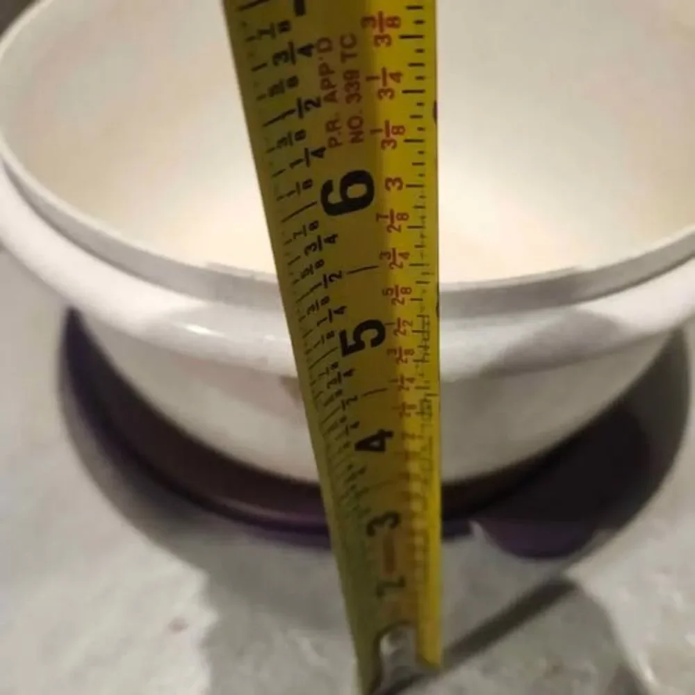 Vintage Tupperware Speckled Mixing Bowl with Purple Lid Fix N Mix